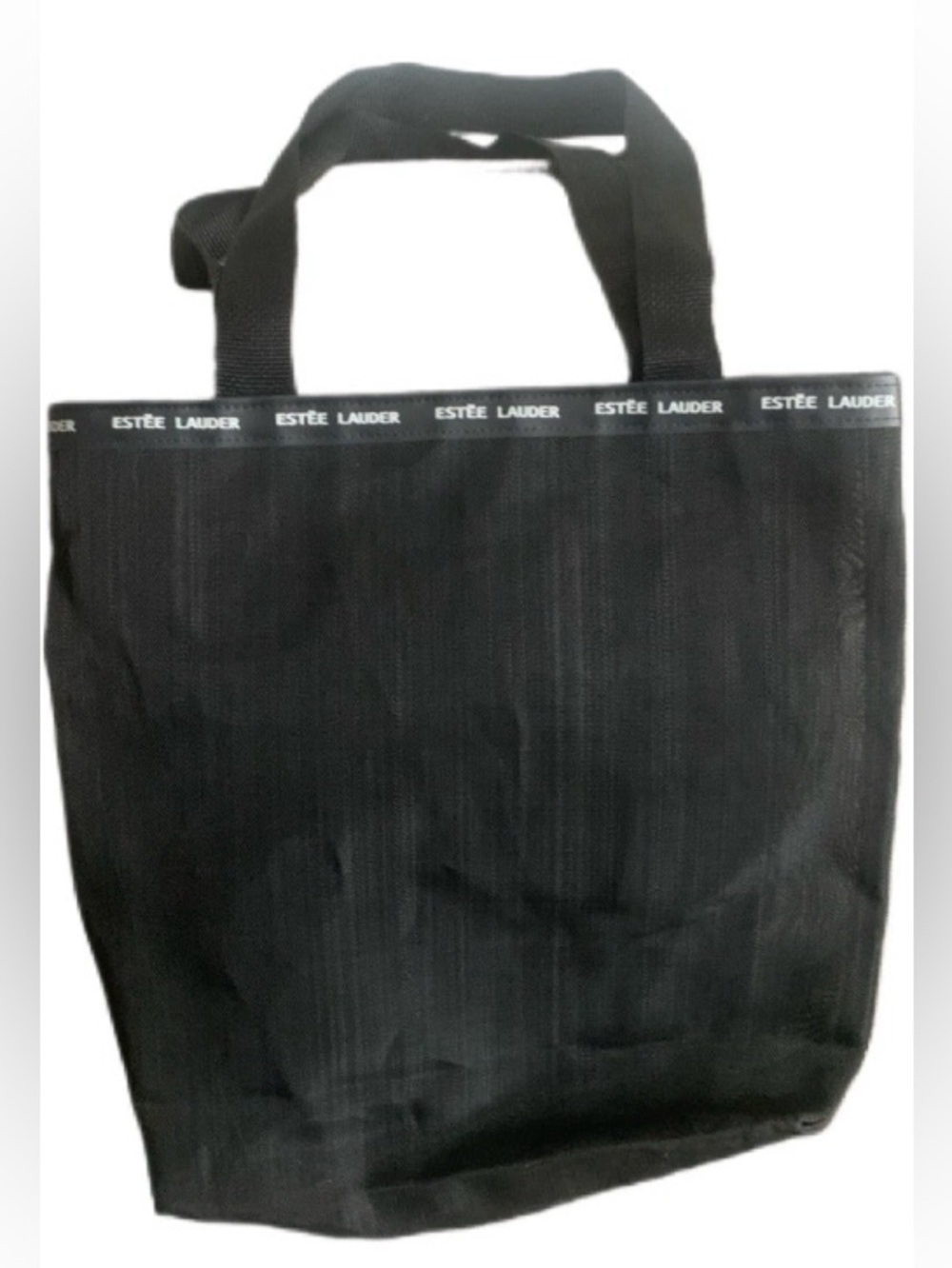 Pre Owned Estée Lauder Black Mesh Tote Bag Beach Bag Classic Style Functionable